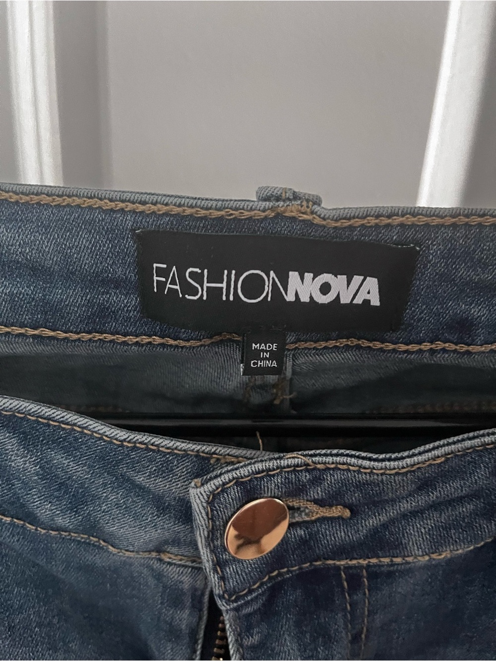 Fashion Nova Women’s Mid Blue High Rise Jeans